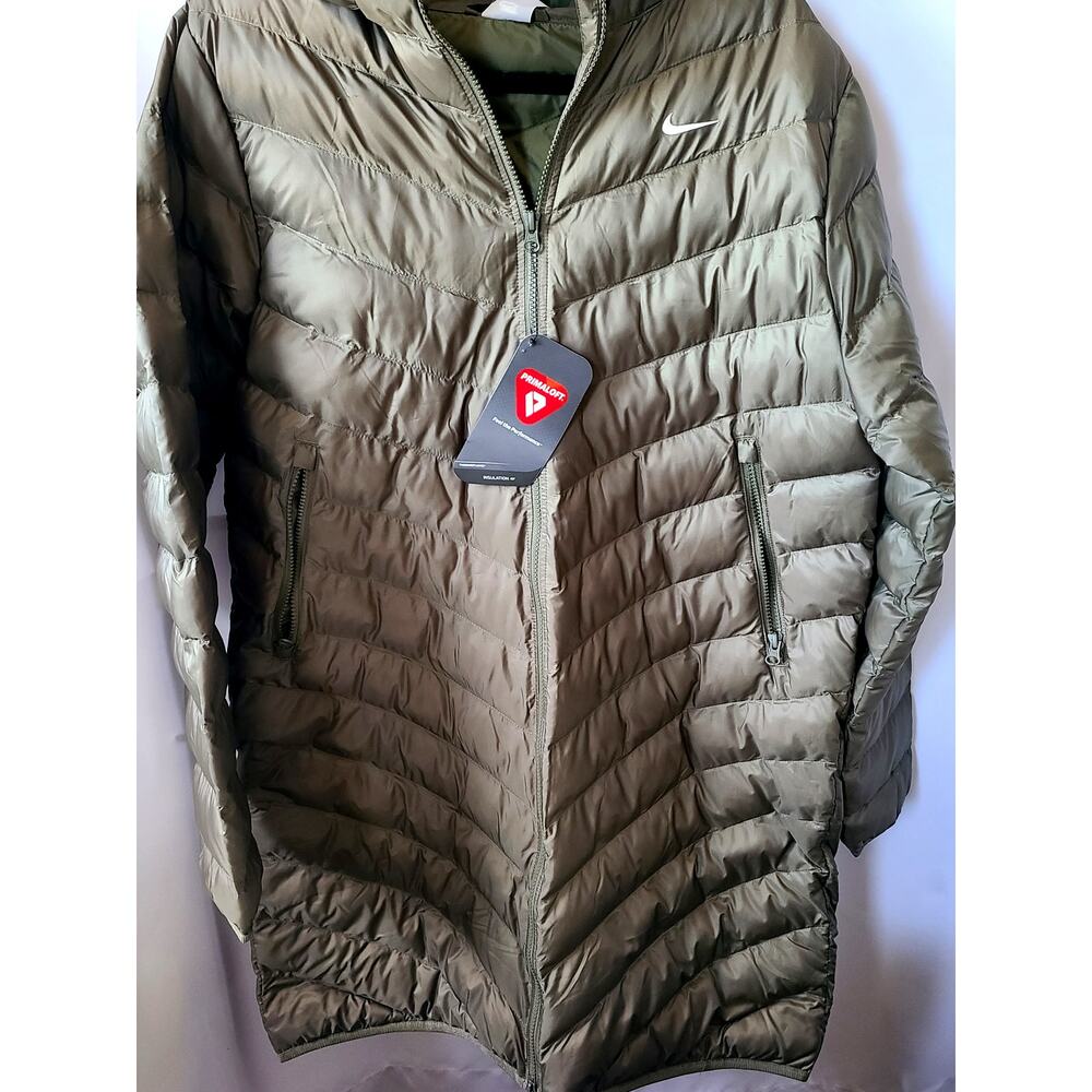 Nike Women’s PrimaLoft Puffer Jacket – Olive Green – Size L – New With Tags